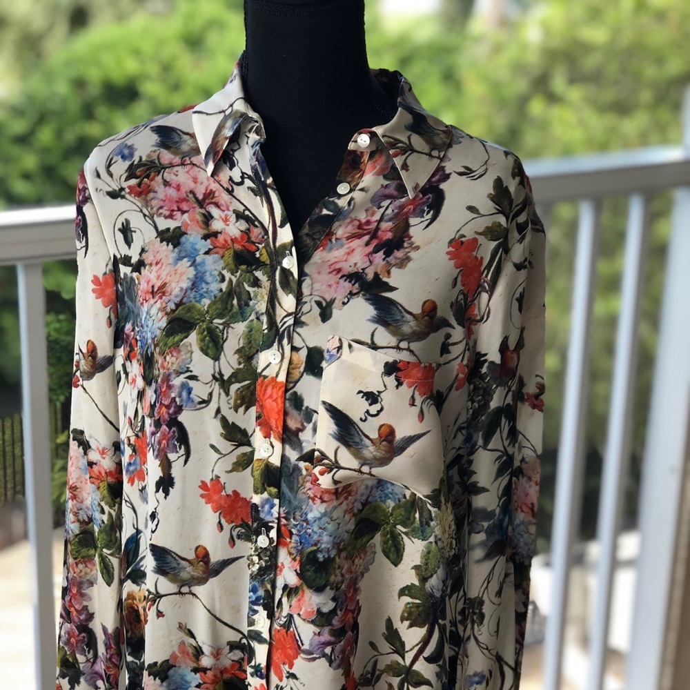 Haute Hippie silk floral blouse top